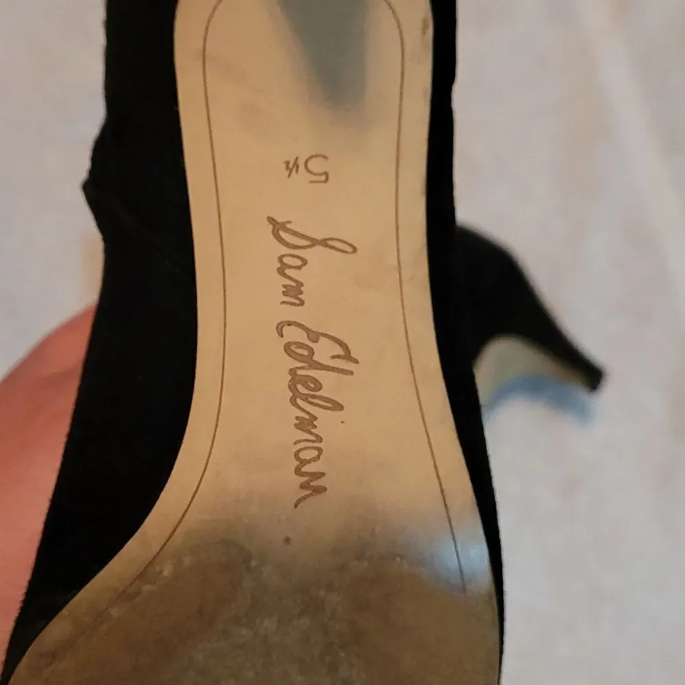 Sam Edelman Kinzey Black Suede Leather Zip Ankle Women Size‎ 5 1/2